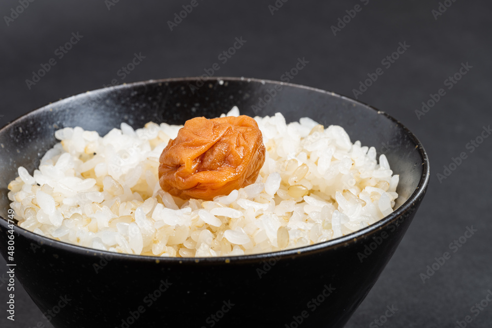 梅干しがのった玄米入りご飯 米
梅干しがのった玄米入りご飯 米
