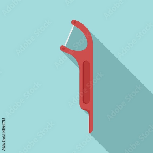 Plastic toothpick icon flat vector. Pick stick