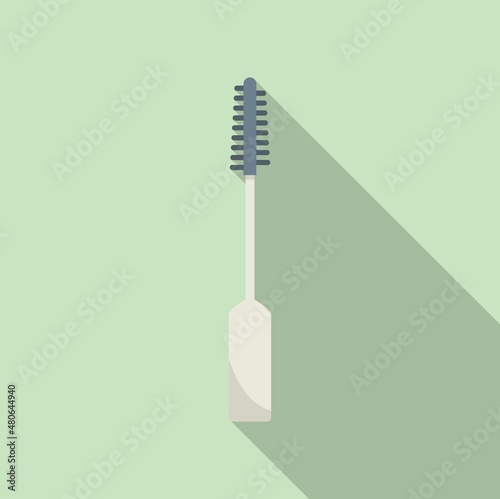 Brush toothpick icon flat vector. Tooth pick