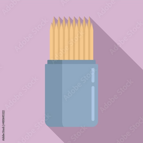Eco toothpick icon flat vector. Tooth pick