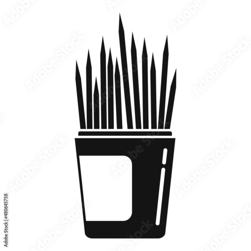 Thin toothpick icon simple vector. Tooth stick