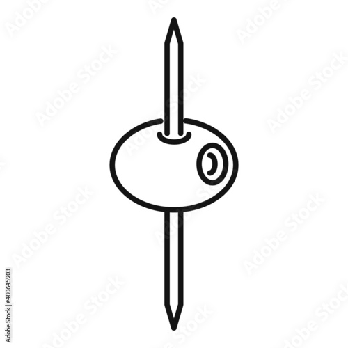 Greek olive toothpick icon outline vector. Food stick