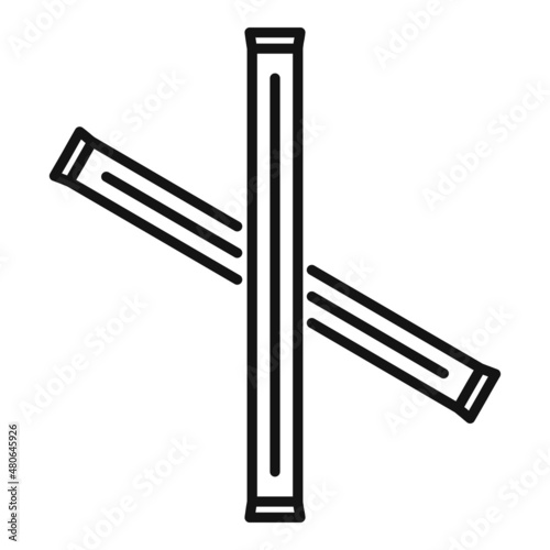 Dental toothpick icon outline vector. Tooth pick