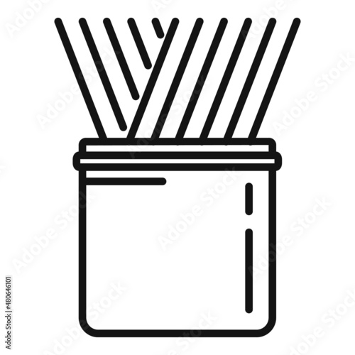 Wooden stick box icon outline vector. Wood toothpick