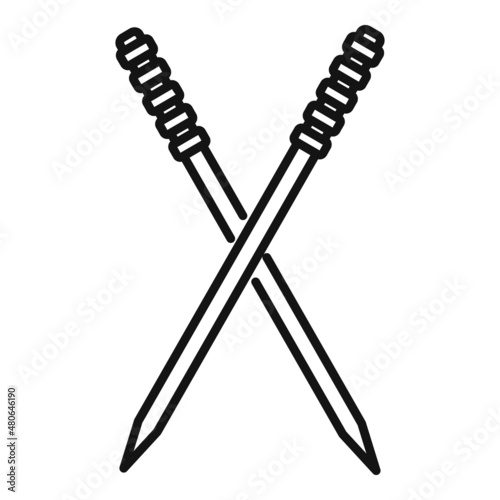 Bamboo toothpick icon outline vector. Tooth pick