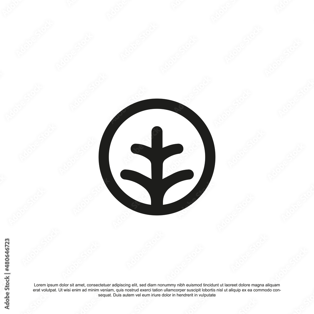 Obraz premium Abstract plant or grass logo design vector. For your brand or business,