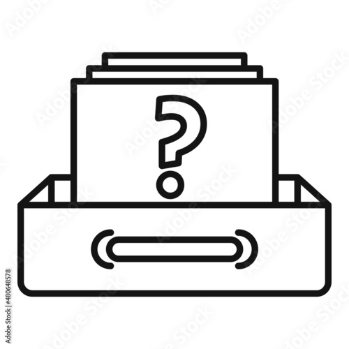 Archive request icon outline vector. Document information