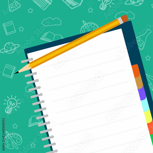 book and pencil background with empty space good for back to school event