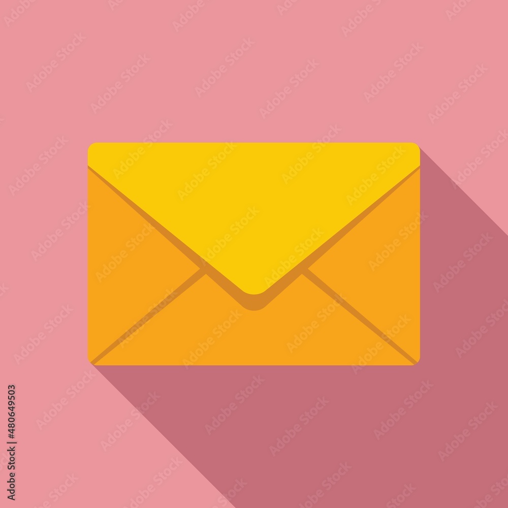 Stamp envelope icon flat vector. Paper post Stamp envelope icon flat vector. Paper post