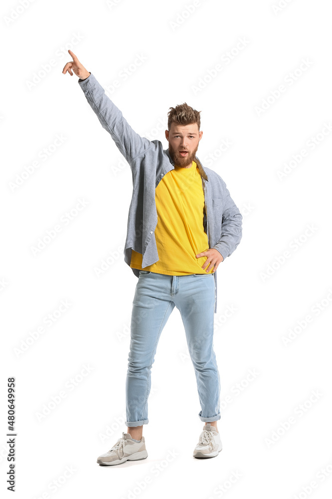Cool dancing young man isolated on white Cool dancing young man isolated on white