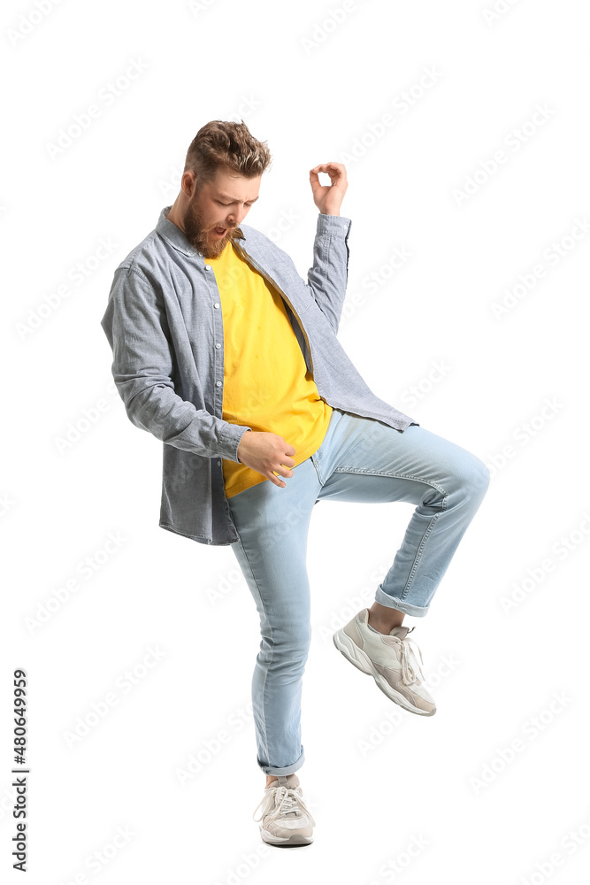 Cool dancing young man isolated on white Cool dancing young man isolated on white