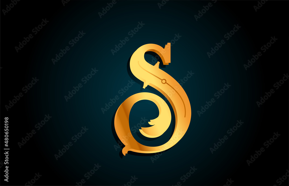 Gold Artistic Letter Logos Design