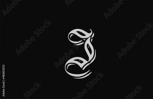 vintage white I alphabet letter logo design icon. Creative template for business or company with black backgound