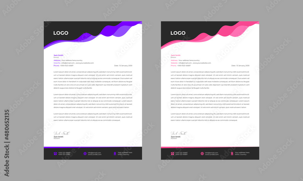A4 size letterhead design vector template