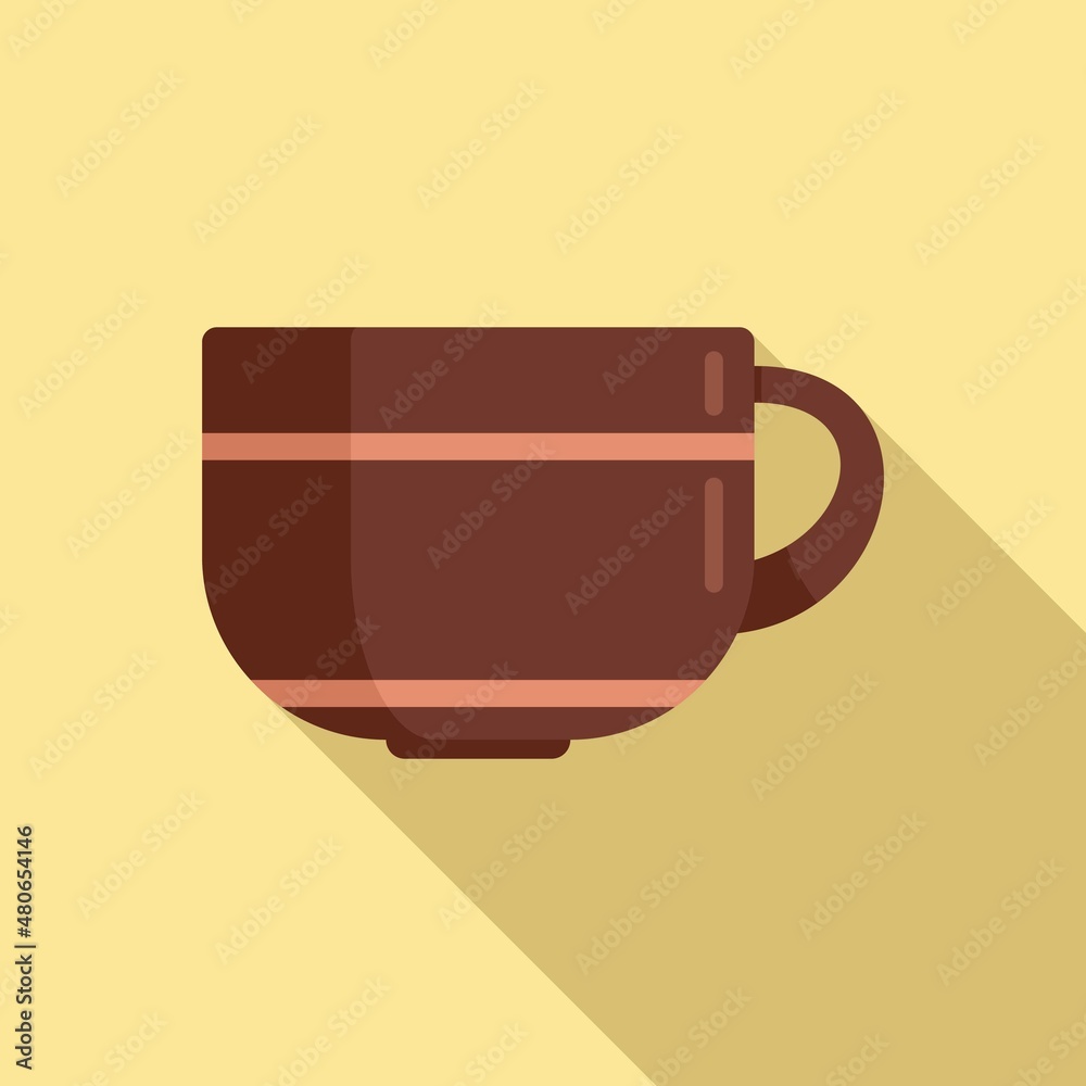 Handle mug icon flat vector. Ceramic mug Handle mug icon flat vector. Ceramic mug