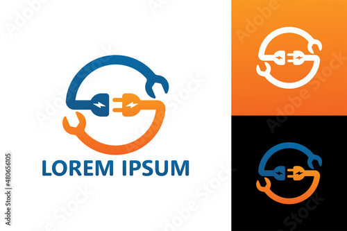 Electric repair logo template design vector