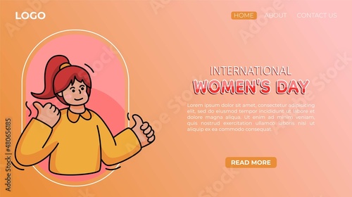 Flat International Women's Day landing page template