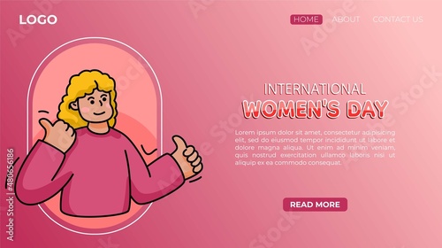 Flat International Women's Day landing page template