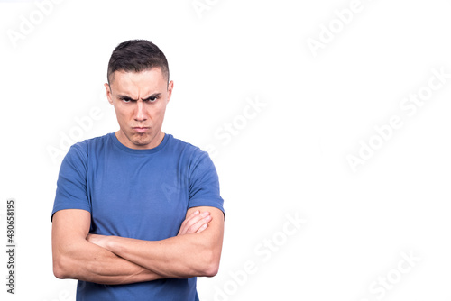 Man with his arms crossed in anger