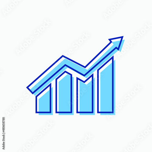 Stock Market High Price Flat Vector Design for Icon, Symbol, and Logo. Market Bullish Simple Blue Graphic Resources. EPS 10 Editable Stroke