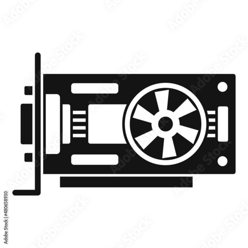 Video card icon simple vector. Graphic gpu