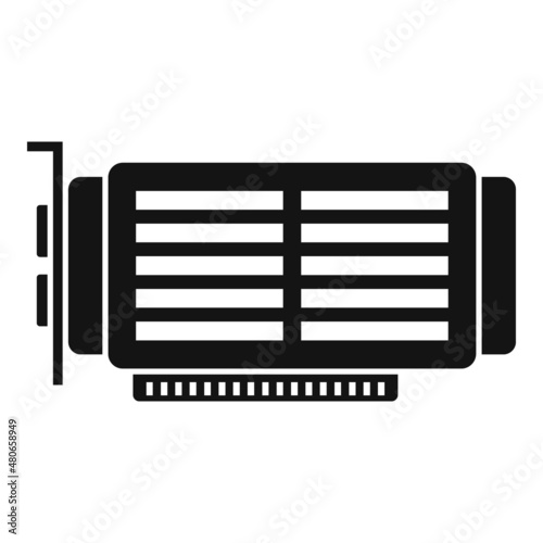 Computer video card icon simple vector. Gpu fan
