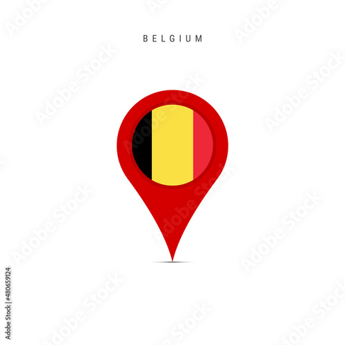 Free Download Teardrop map marker with flag of Belgium. Belgian flag inserted in the location map pin. Flat vector illustration isolated on white background. - GFXLoad