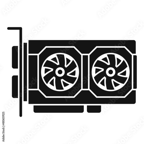 Video card processor icon simple vector. Computer gpu