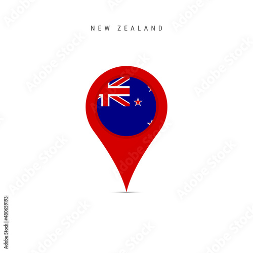 Free Download Teardrop map marker with flag of New Zealand. YYY flag inserted in the location map pin. Flat vector illustration isolated on white background. - GFXLoad