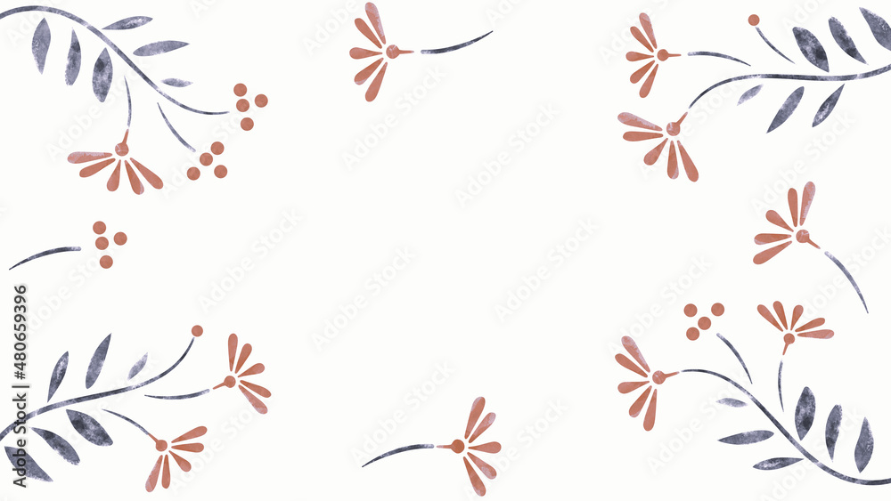 custom made wallpaper toronto digitalFloral orange and blue background with space for text