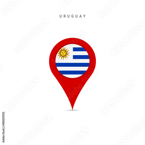 Free Download Teardrop map marker with flag of Uruguay. Uruguayan flag inserted in the location map pin. Flat vector illustration isolated on white background. - GFXLoad