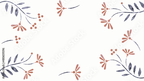 Wallpaper Mural Floral orange and blue background with space for text Torontodigital.ca