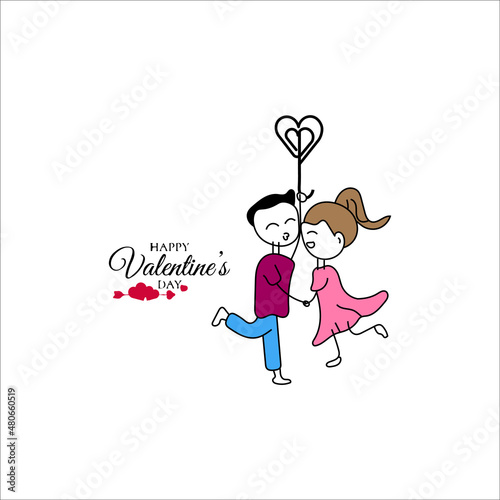 valentine cute character vector greeting
