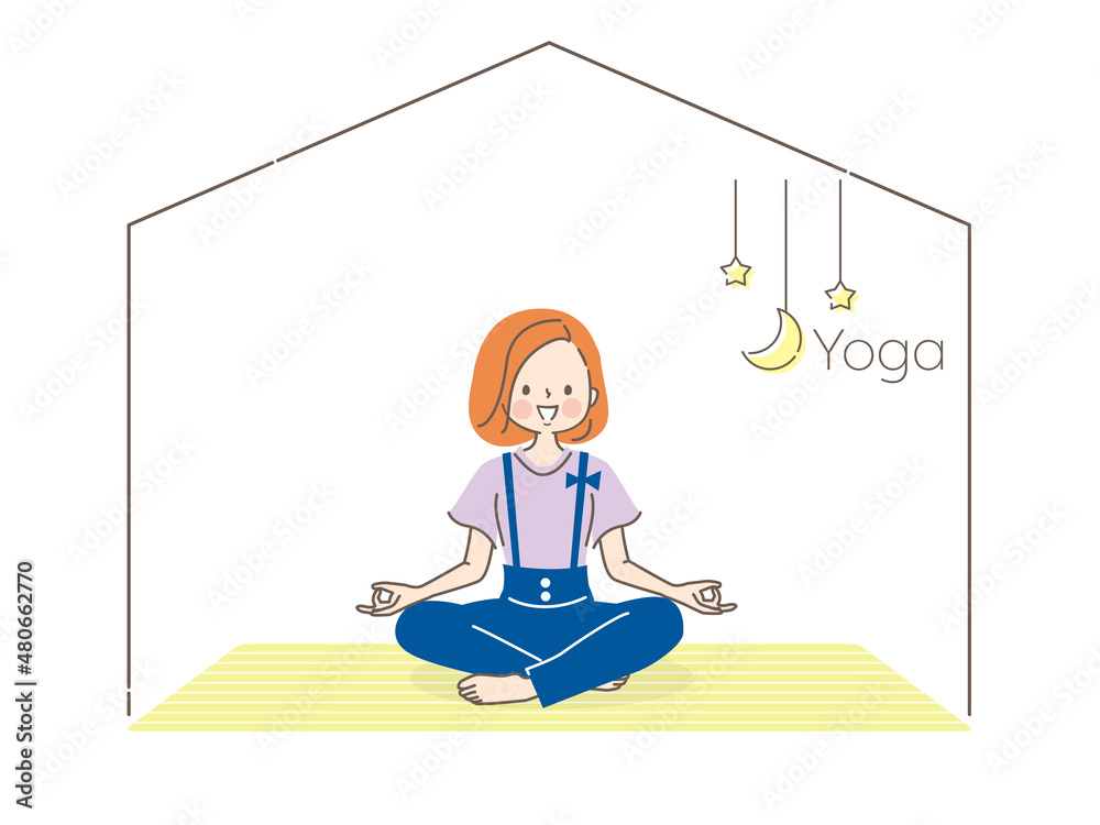 ヨガをする若い女性のイラスト素材 Stock Gamesageddon ヨガをする若い女性のイラスト素材 Stock Gamesageddon