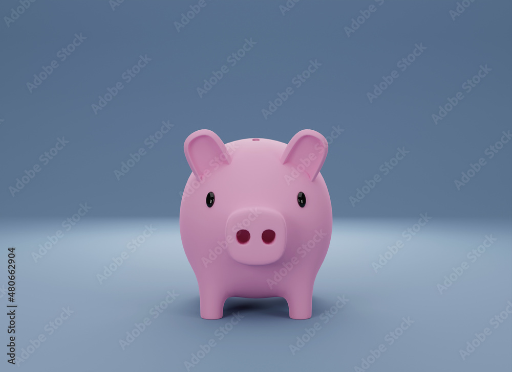 3D Rendering of Pig piggy bank, concept about saving money for the future. 3D Rendering of Pig piggy bank, concept about saving money for the future.
