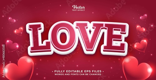 Valentine text effect editable eps cc