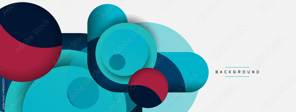 Circle and round shapes abstract background. Vector illustration for wallpaper banner background or landing page