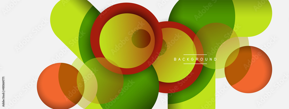 Creative geometric wallpaper. Minimal abstract background. Circles composition vector illustration for wallpaper banner background or landing page Creative geometric wallpaper. Minimal abstract background. Circles composition vector illustration for wallpaper banner background or landing page