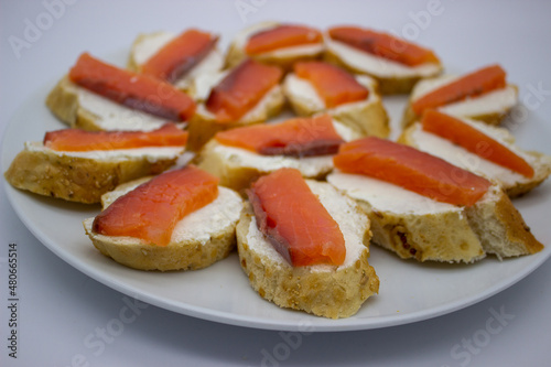 Sandwich with cream cheese and salmon