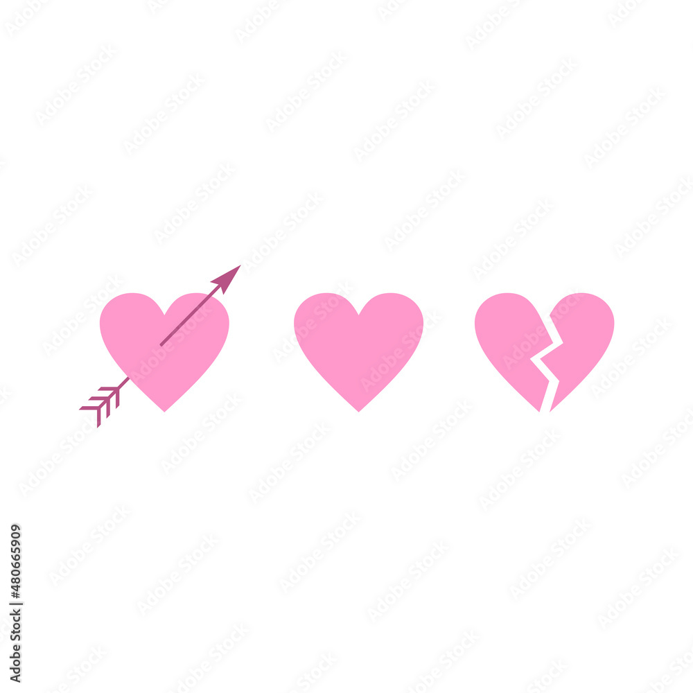 love symbol icon set vector illustration logo concept