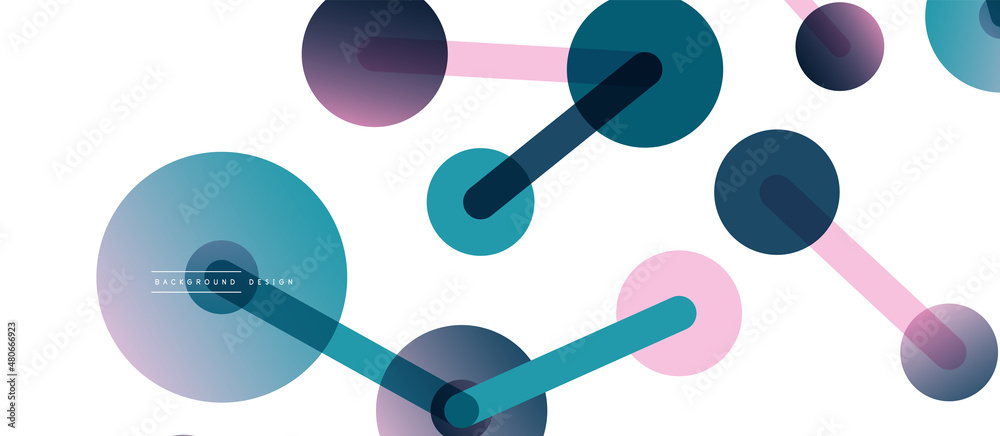 Abstract background. Round dots connected by lines. Trendy techno business template for wallpaper, banner, background or landing Abstract background. Round dots connected by lines. Trendy techno business template for wallpaper, banner, background or landing