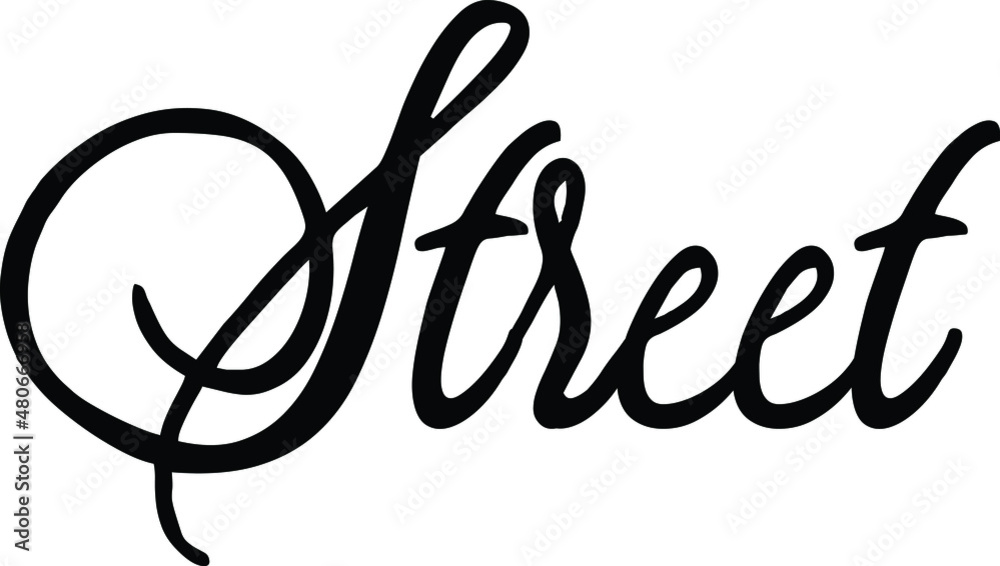 Naklejka premium Street Cursive Text Lettering Typography