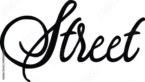 Street Cursive Text Lettering Typography