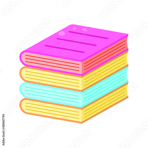 Abstract Flat Cartoon Education School College Study Stack Of Books Vector Design Style Element Isolated Grades Learning Concept