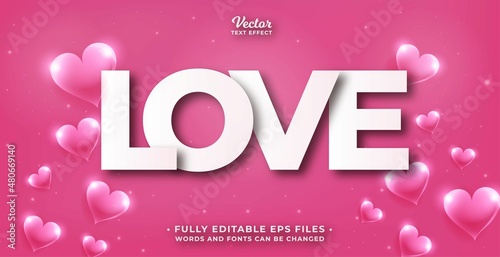 Valentine text effect editable eps cc