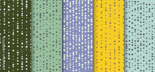 Set of dotted pattern on pastels color background
