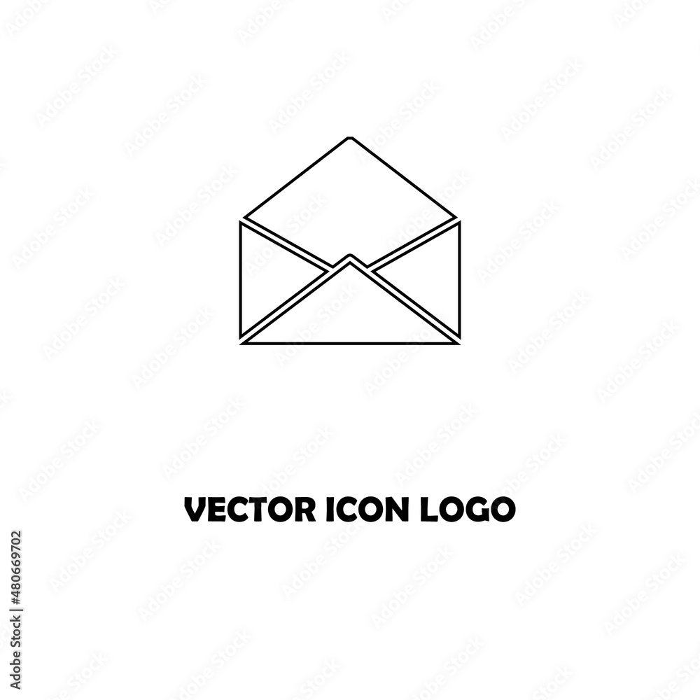 Mail envelope icon vector isolated on white background. Symbols of email flat vector illustration. Mail envelope icon vector isolated on white background. Symbols of email flat vector illustration.