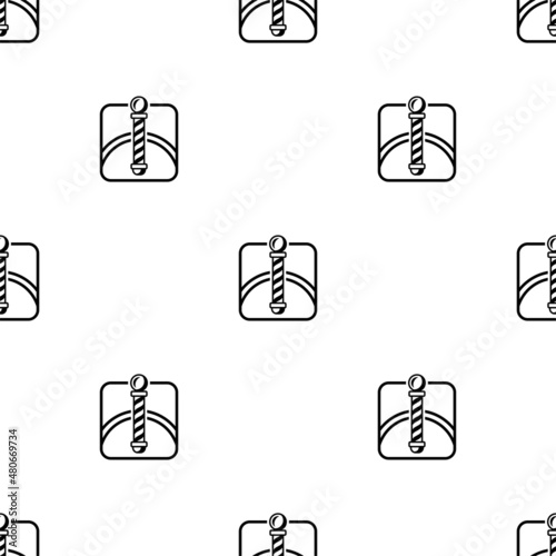 Barber Pole Icon Seamless Pattern, Barber Shop, Place Striped Sign Pole