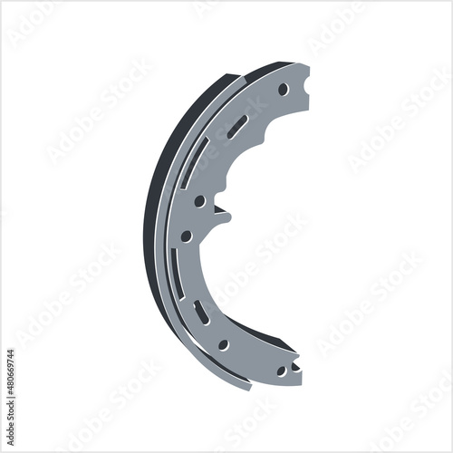 Drum Brake Shoe Icon, Automobile Brake Part