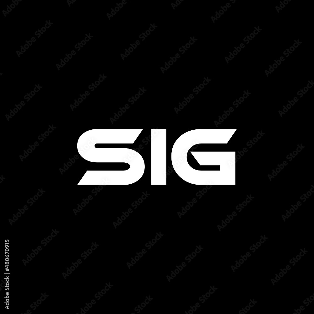 SIG letter logo design with black background in illustrator, vector logo modern alphabet font overlap style. calligraphy designs for logo, Poster, Invitation, etc.